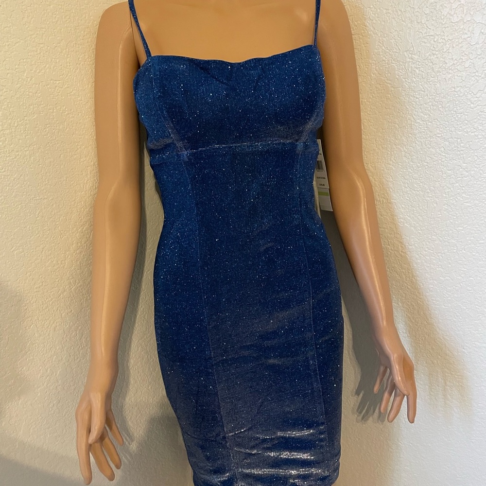 Sparkle Navy Blue Velvet Slip Dress